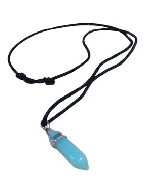 Green aventurine crystal hexagonal point pendant necklace